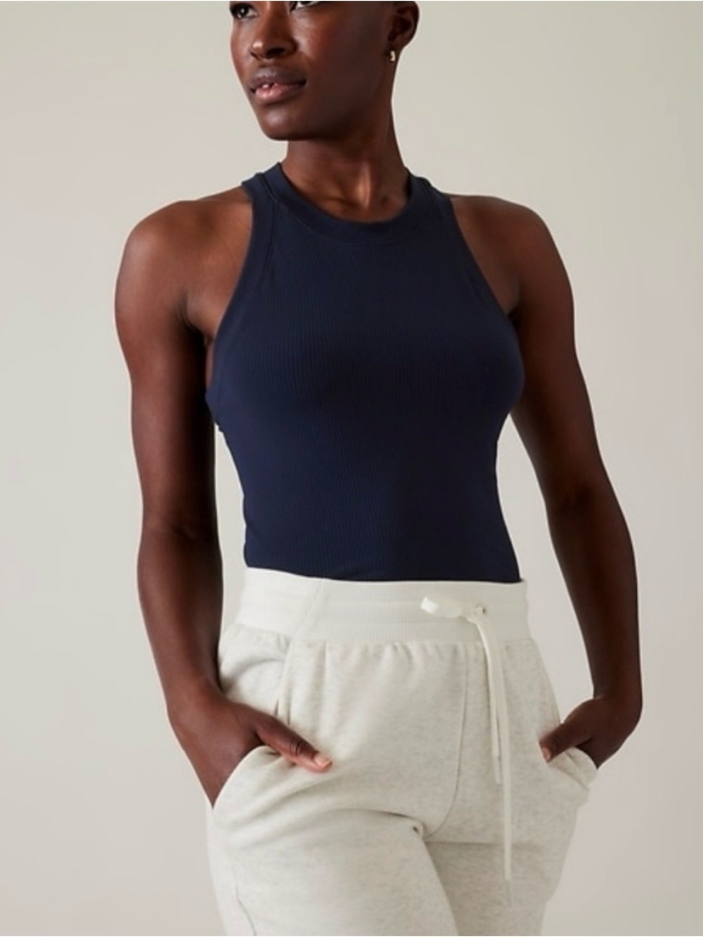 Athleta Renew Seamless Racerback Tank in Black Size Large